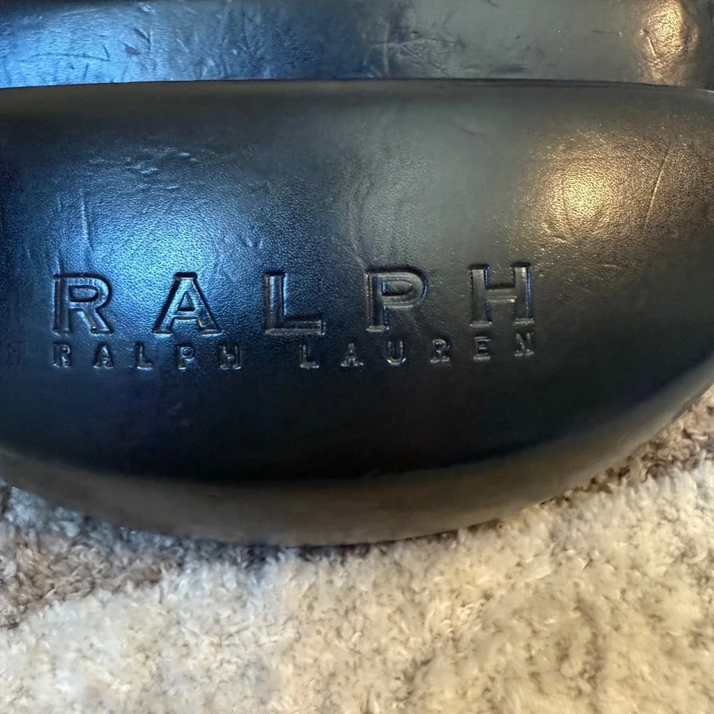 Ralph Ralph Lauren Black Hard Clamshell‎ Sunglasses Eyeglasses Case Red Logo